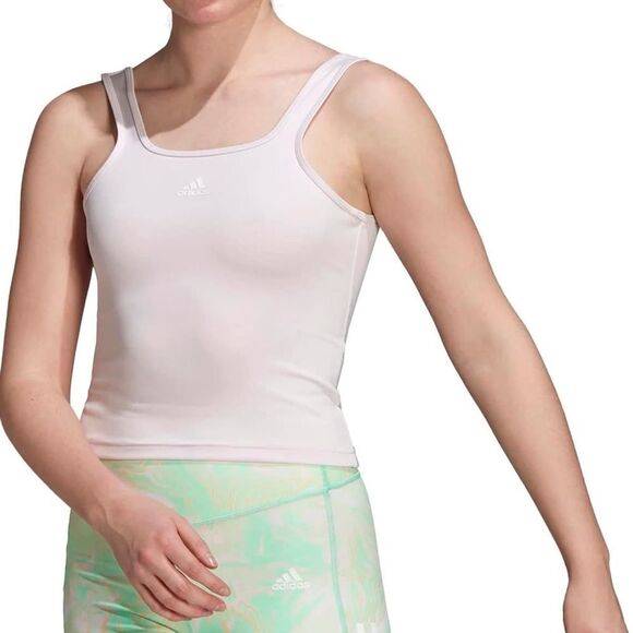 Adidas White / Pink Hyperglam Aeroready Training Tank Top - Picture 1 of 8